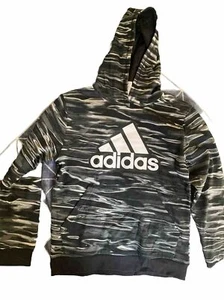 NEW Boy's Adidas Black Camo Hoodie Sweatshirt Size XLarge 18-20 MSRP $50 - Picture 1 of 3