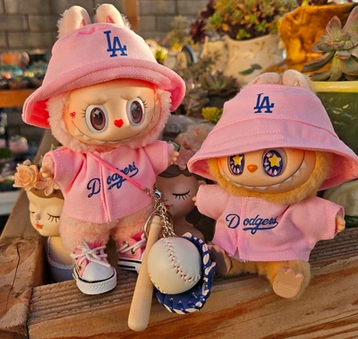 DODGERS DOLL CLOTHES Labubu Pink Dodgers Baseball Sport Clothes (Doll Not Included) Ohtani