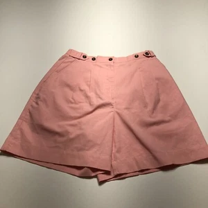 Karen Scott Shorts Womens Sz 28" Waist Pink Pleated Button Tab Adjustable Waist - Picture 1 of 12