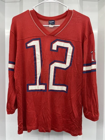 vintage jim kelly jersey indy knit Mens XL Fan Alternate 70s 80s buffalo Bills Cover