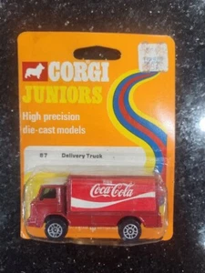 1973 Corgi Juniors Coca Cola Delivery Truck New old Stock On Card - Picture 1 of 2