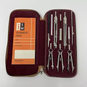 Vintage Tacro Drafting Set 2331 Compass Engineering Kit Germany Trig Table - Picture 1 of 12
