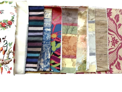 HIGH END DESIGNER FABRIC SAMPLE REMNANT LOT (10) - LARGER SIZES - Image 1 of 4