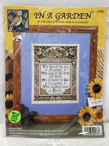 Design Works - In A Garden - 8x10 Counted Cross Stitch Picture Kit 2353 NEW - Picture 1 of 3