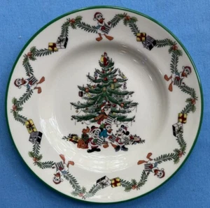 Spode Disney Christmas Tree Celebration Mickey Mouse & Donald Duck Canapé Plate - Picture 1 of 4
