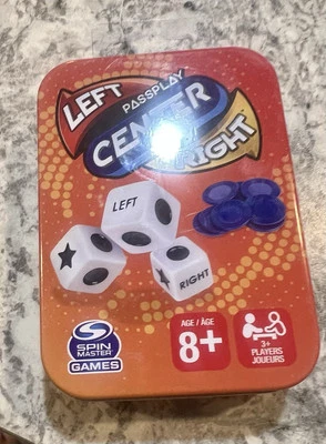 PassPlay Spin Master Left Center Right Classic Dice Game Portable Tin - Image 1 of 2