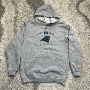 Carolina Panthers Hoodie Youth Large Gray Reebok Sideline NFL Sweatshirt - Picture 1 of 8