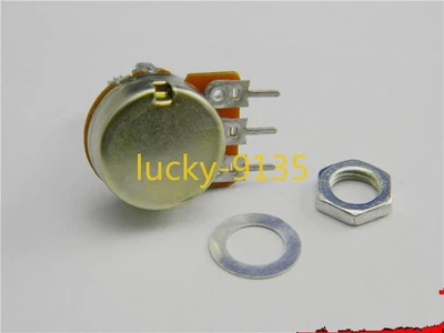 1PCS B10K Ohm Linear Taper Rotary Potentiometer Panel 15mm Shaft Nut Washers - Image 1 of 3