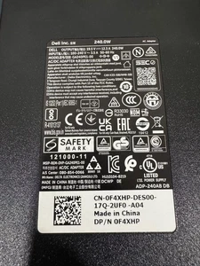 Cargador de computadora portátil adaptador de CA original Dell | 240 W | 19,5 V 12,3 A | barril - 7,4 mm - Imagen 1 de 4