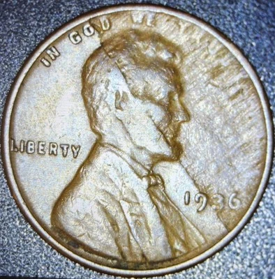 1936 Lincoln Wheat Cent Lamination Error - Image 1 of 2