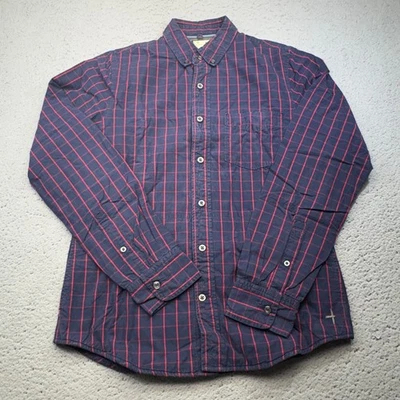 Camisa Relwen Hombre Pequeña Azul Forrada Ventana Cuadros Suave Costera Informal Exterior Foto 1 de 4