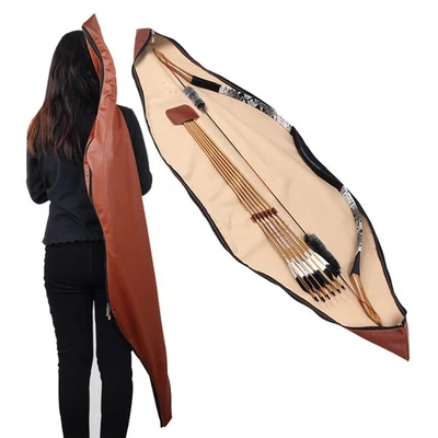 Archery Longbow Case 60 Inch - Traditional Long Bow Recurve Bow Case Leather ... - Image 1 of 4