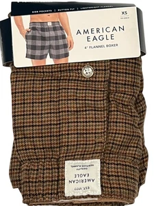 Neu mit Etikett American Eagle 4" Flanell Boxer Gr. XS-S-M-XL braun kariert #88 - Bild 1 von 9
