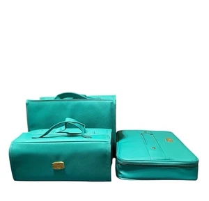Set 3 Bags Joy Mangano Better Beauty Roll Up Bags + Jewelry Organizer Teal - Picture 1 of 23