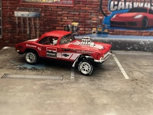 Hot Wheels '62 Corvette Gasser Red #174 - 2023 HW Gassers Real Rider Swap Wheels - Picture 1 of 3