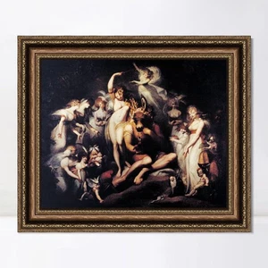 Arte en lienzo enmarcado impresión de giclee Titania y fondo por Henry Fuseli decoración del hogar - Imagen 1 de 16