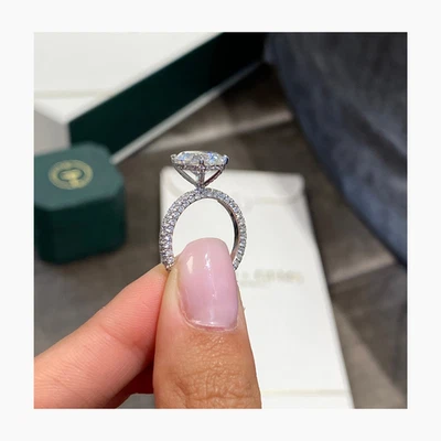 Diamond Engagement Ring Oval VS1 E IGI Certified 3.6Ct labcreated 14K White Gold - Image 1 of 4
