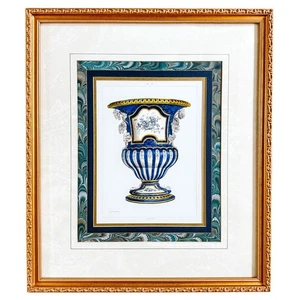 Jules Jacquemart French Cromolithograph of a Cobalt Blue Urn 23" x 20" - Picture 1 of 6