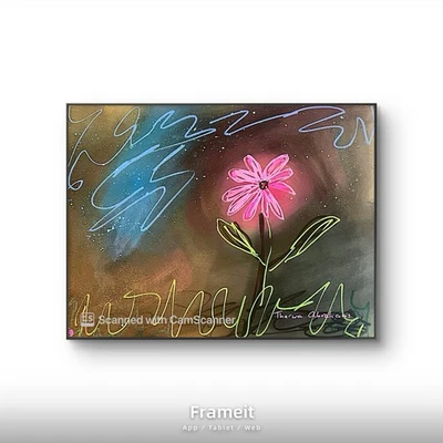 Acrílico expresionista original 9x12 sobre papel 114 lb - Floral 52 Foto 1 de 4