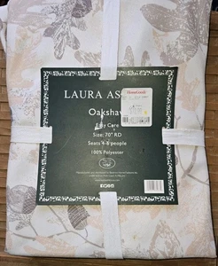 Laura Ashley Oakshaw Cloth Tablecloth 70” Round NEW Fall Acorn Leaves Autumn - Picture 1 of 3
