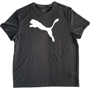 Puma Big Logo Sports TShirt Short Sleeve Performance Round Neck Keeps You Dry - Picture 1 of 6