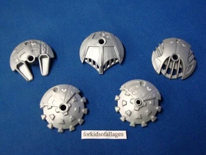 LEGO Bionicle Silver Gray Shields Blades / Weapons 5 Piece Bulk Parts Lot - Picture 1 of 1