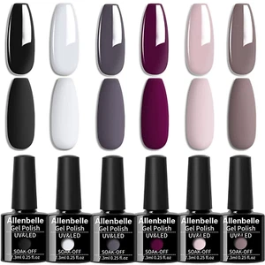 Allenbelle UV Nagellack Set 6 Farben,Gel Nagellack Geschenkset,Shellac Set Uv Ge - Bild 1 von 12