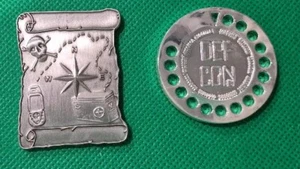 2 Unactivated Geocoins - 2 Geocoins – Pirate and Defcon - Picture 1 of 2