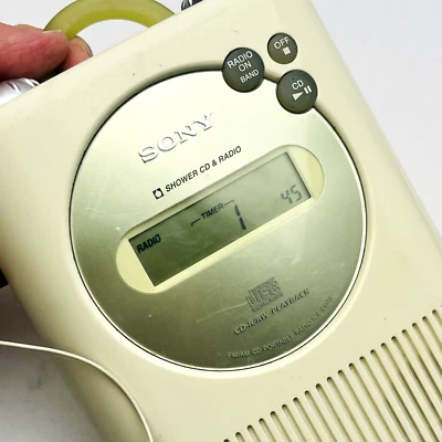 Sony ICF-CD73 Shower CD Player/Radiouhr Grün mit Adapter - Bild 1 von 4