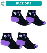 Pack of 2 SockGuy Channel Air Daisy Classic Low Socks - 2 inch, Black/Purple