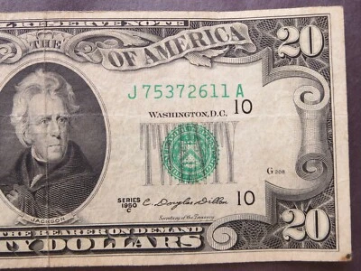 $20  1950 c federal reserve note  22-051 - Image 1 of 3
