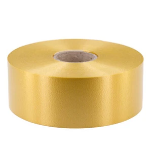 100m Geschenkband 50mm Dekoband Kräuselband Polyband Ringelband Gold 50mm 5cm - Bild 1 von 1