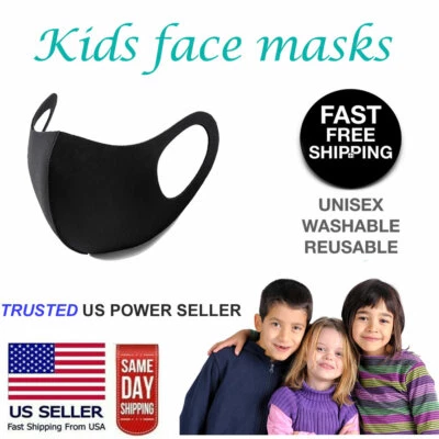 Boys Girls Kids Child Unisex Face Mask Reusable Washable Cover Masks Cloth Kid - Image 1 of 3