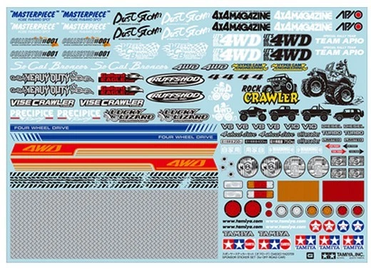 Tamiya 54630 1/10 RC Sponsor Sticker Set For Off Road Truck/Pick Up/Crawler/CC01 - Image 1 of 1