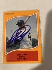 1990 ProCards Minor League Stars #189 Tony Clarke Signed Autographed Tigers