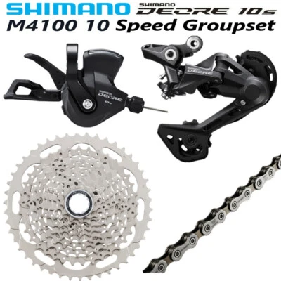 Shimano DEORE 10 Speed M4100 M4120 Groupset Rear Derailleur Shifter Cassette OE - Image 1 of 4