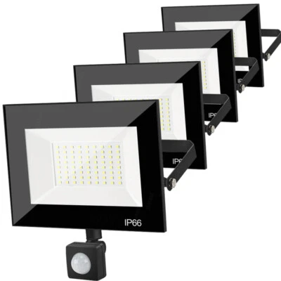 LED Fluter Strahler mit Bewegungsmelder SMD IP66 Außen Scheinwerfer Flutlicht DE - Bild 1 von 4