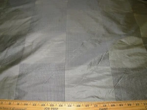 10 YD 100 % AMERIKANISCHE SEIDE STREIFEN KARIERT GRAU DRAPIERUNG POLSTERSTOFF FÜR WENIGER - Bild 1 von 4