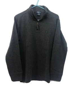 Polo ralph lauren Boys size 10-12 gray sweater 100% Cotton Henley Neck - Picture 1 of 5