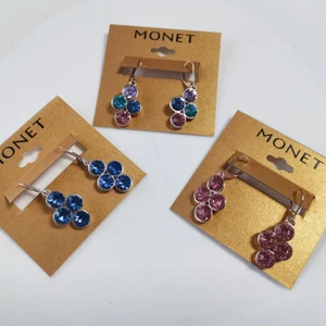 Nuevos Pendientes de Gota Floral de Vidrio Monet Regalo Moda Mujeres Joyería 3 Colores Elegidos - Imagen 1 de 8