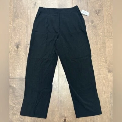 Bar III Women's Deep Black Slit Ankle High Rise Pants, Size Large - Image 1 of 4