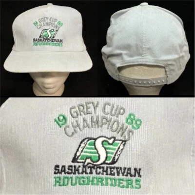 Vtg Saskatchewan Roughriders Snapback Hat CFL Football Cap 1989 Grey Cup Champs - Image 1 of 4