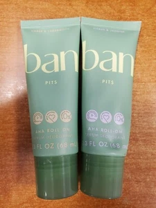 2 Pack: Ban Pits AHA Roll-On Serum Deodorant (1) Citrus & (1) Amber 2.3oz. E2B - Picture 1 of 2