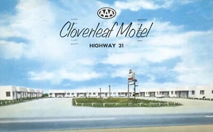Postal publicitaria Cloverleaf Motel Hwy 31 Clanton Alabama 1960 M/M R Williams - Imagen 1 de 2