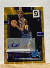 Bennedict Mathurin 2022-23 Donruss Holo Gold Laser Rated Rookie Auto /10 Pacers