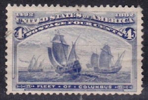 USA 1893 Columbus 4 cent Blue MM - Picture 1 of 2