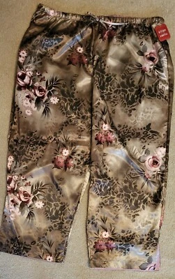 Gilligan O'Malley Mujer Satén Salón Dormir Pijama Pantalón Marrón Floral XXXL NUEVO CON ETIQUETAS Foto 1 de 4