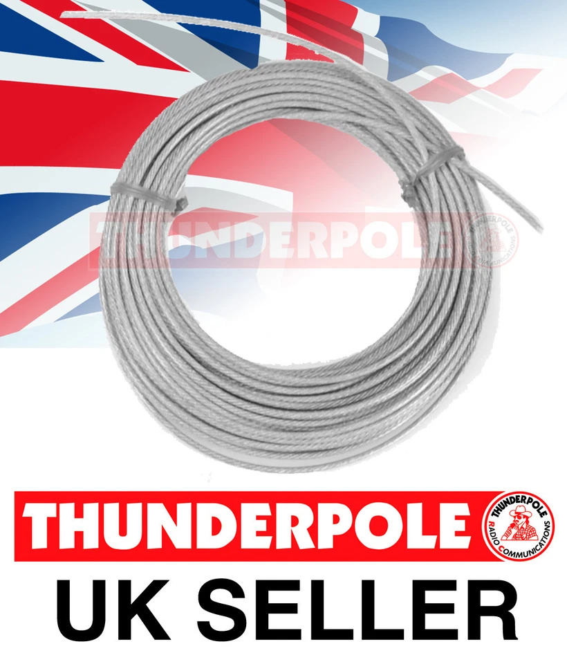 Thunderpole Antenna Wire - Ham Amateur Radio Poly-Weave Cable Aerial - 50m - Image 1 of 1