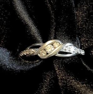 sterling and diamond ring - Picture 1 of 4