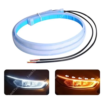 23.6" LED Strip Lights Yellow Turn Indicator Flexible Headlight DRL Strip Bar - Image 1 of 4